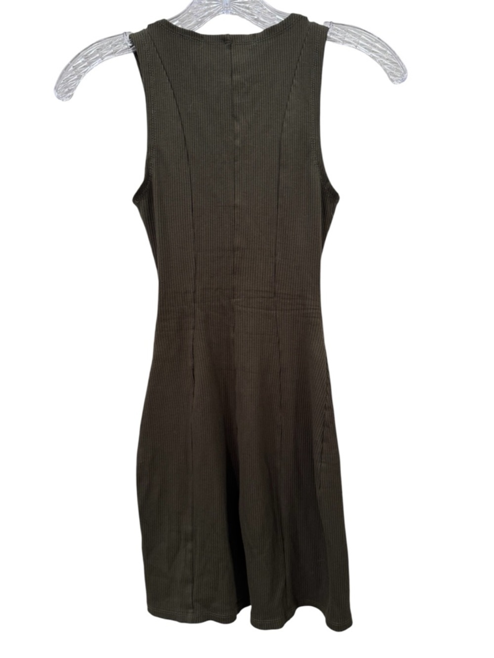 naked wardrobe Green Ribbed Sleeveless Zip Romper - Picture 3 of 5